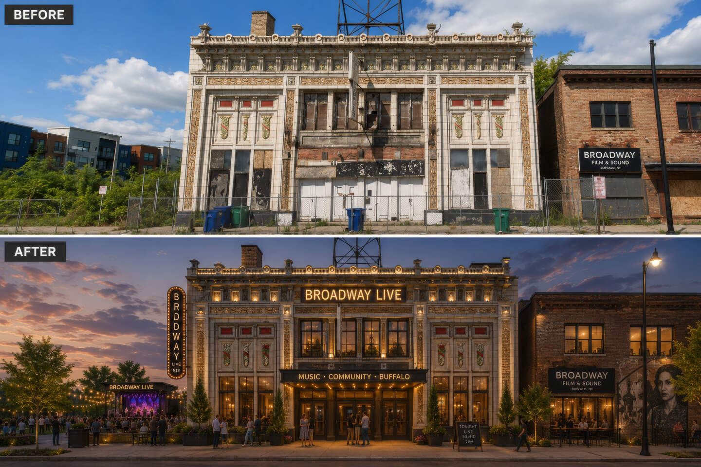 Sattler Theatre Before and After - Proposed Rendering